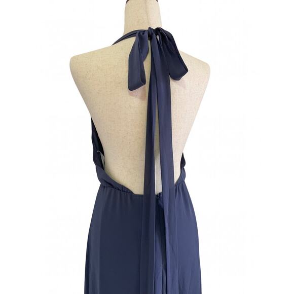 Lulus Wrap of Luxury Denim Blue Convertible High-Low Maxi Dress Size XL 0600S - Picture 9 of 16